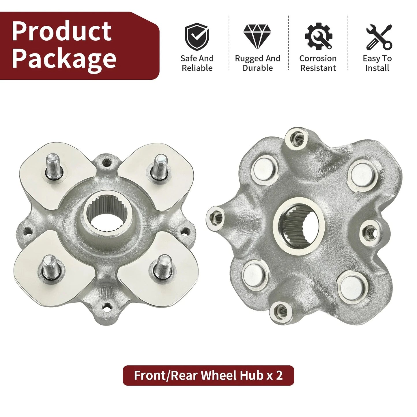2 x Front and Rear Wheel Hub for Yamaha Kodiak 450 (2018-2024)