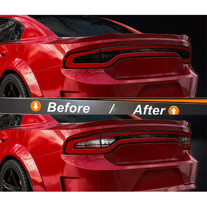 Smoked Rear Tail Light Overlays Vinyl Tint Sticker for 2015+ Dodge Charger