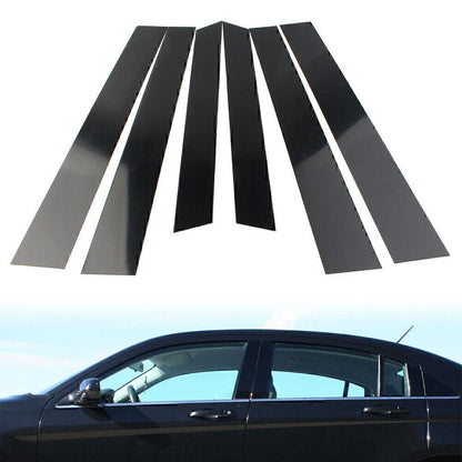 6 Pcs Car Door Trim Cover Kit Glossy Black Pillar Posts for Honda CR-V (07-11)