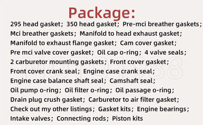 Breather gasket Seal Kit for EZGO 295cc 350cc Golf Cart