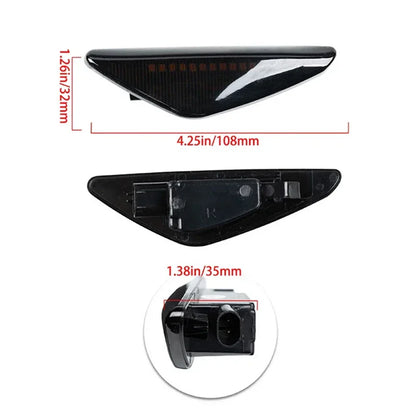 Smoked LED Fender Side Marker Lights for BMW X3 X5 X6 (2004-2023)