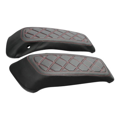 Red Stitching Saddlebag Lid Covers for Harley Electra Street Glide (2014-2023)