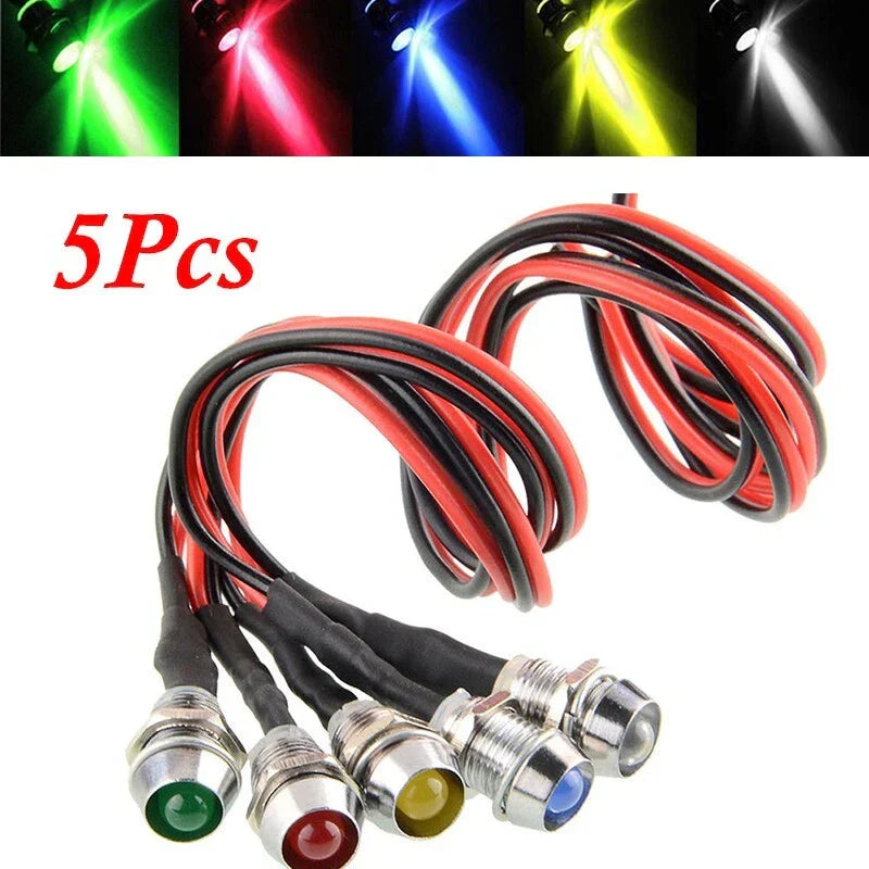 5pcs Set LED Indicator Light Dash Panel Lamp for Car Boat