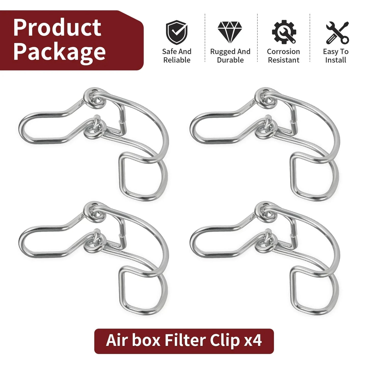 4x Airbox Clip For Polaris RZR XP / XP 4 / XP 1000 / XP 4 1000 Turbo EPS (2012–2014)