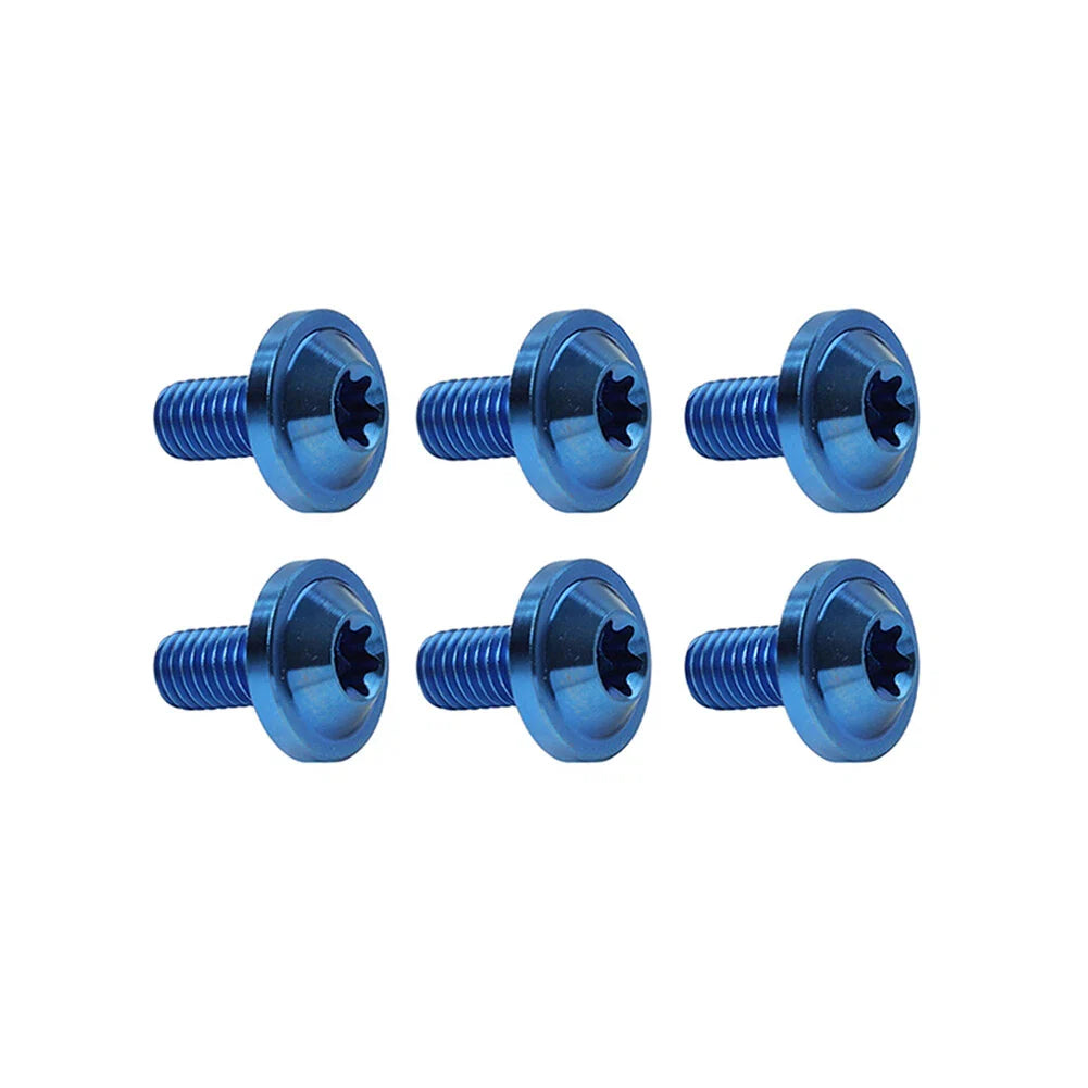 6 x Blue Titanium Alloy M6x20mm Torx Head Bolts for Bike Motor