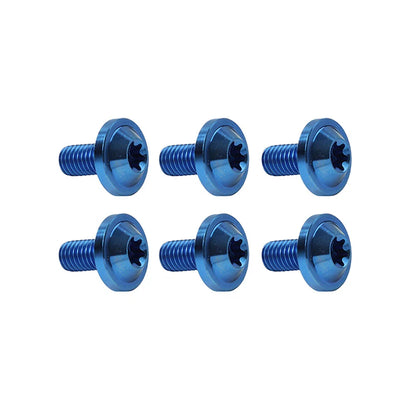 6 x Blue Titanium Alloy M6x20mm Torx Head Bolts for Bike Motor