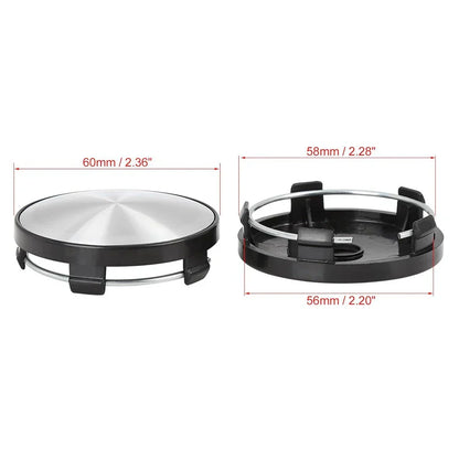 4 Pcs 60mm Universal Car Wheel Center Hub Caps Cover
