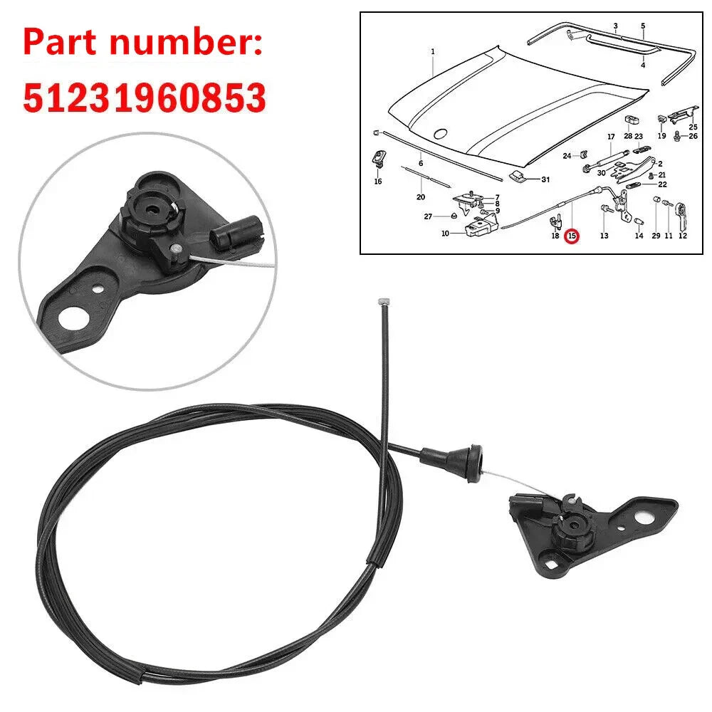 Hood Release Cable for BMW E36 316i 318i 328i 325 (1991-1999)