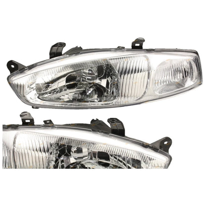 LH+RH Headlights (2) for Mitsubishi CE Lancer Mirage Coupe Hatch (1998-2004)
