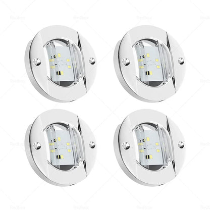 4 x Round LED Marine Boat Courtesy Lights - White (Various Years)