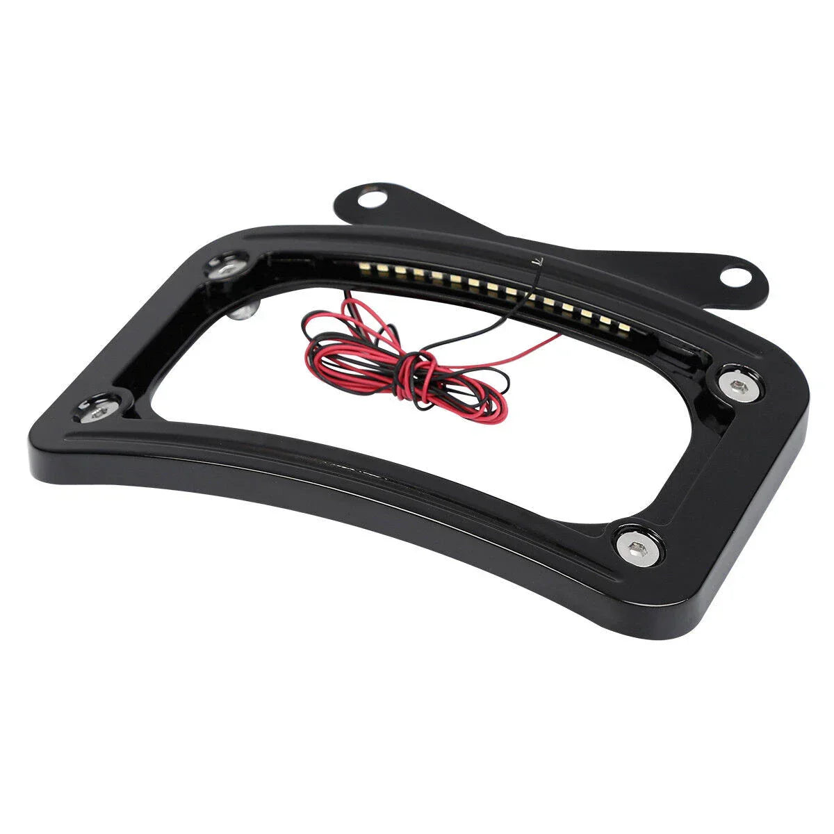 Curved License Plate Frame Mount LED Light for Harley Road Street Glide (2006-2023)
