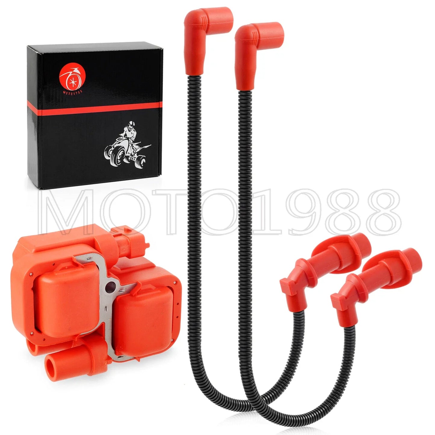 Ignition Coil & Spark Plug Cap w Wire for Polaris Sportsman 800 (2005–2015)