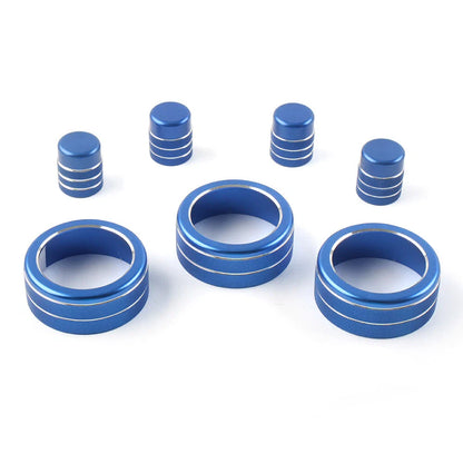 7x Switch Knob Ring Cover Trim for Honda Civic 2022+ CRV 2023-2024 Blue