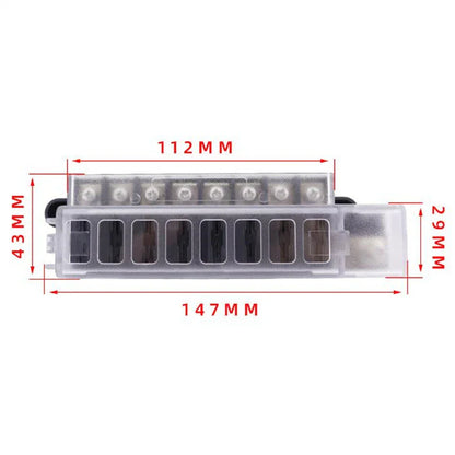 8-Way 12V-32V 100A Fuse Box for Car Truck Circuit Breaker (Universal)