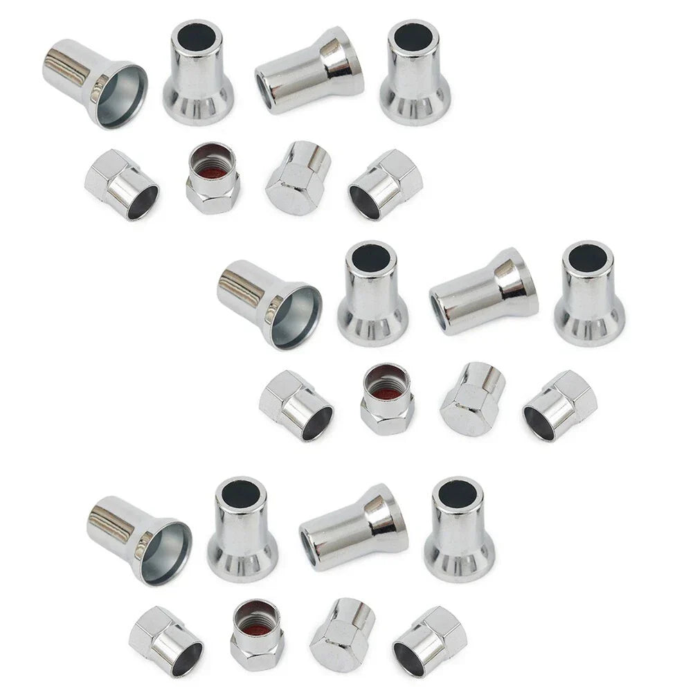 Valve Stem Hex Cap with Sleeve Cover Decor for Silver Car