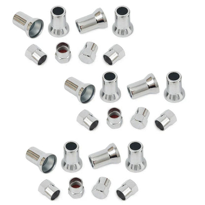 Valve Stem Hex Cap with Sleeve Cover Decor for Silver Car