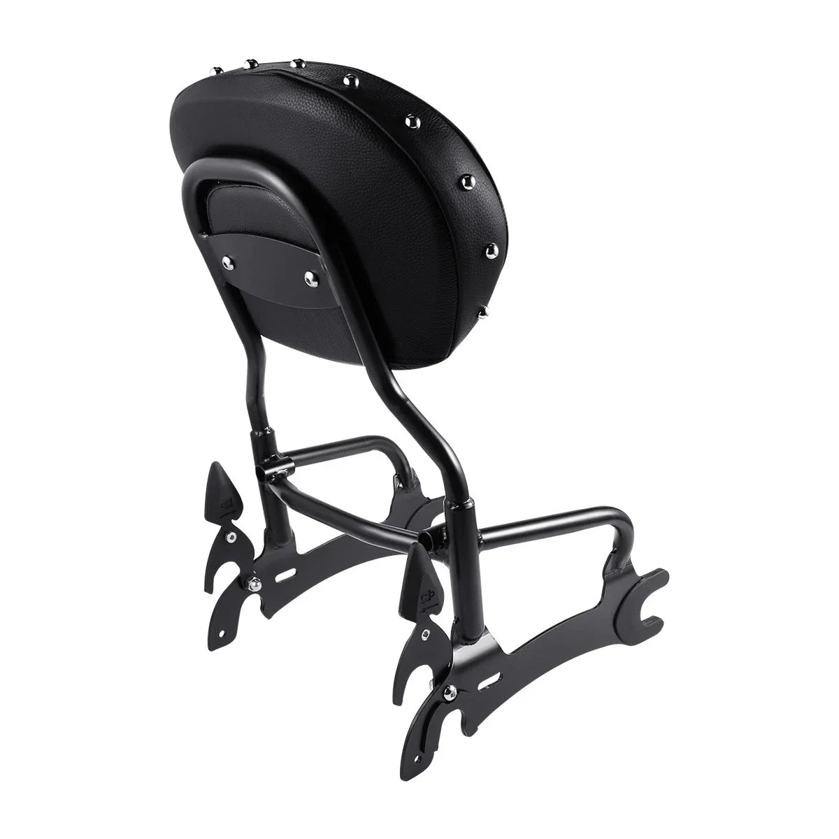 Black 12" Backrest Sissy Bar & Mount Spools for Indian Classic (2014-2018)