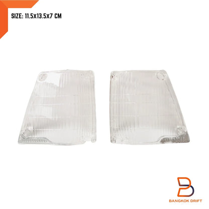 Clear Corner Turn Signal Lens Pair for Toyota Corolla (1979-1987)