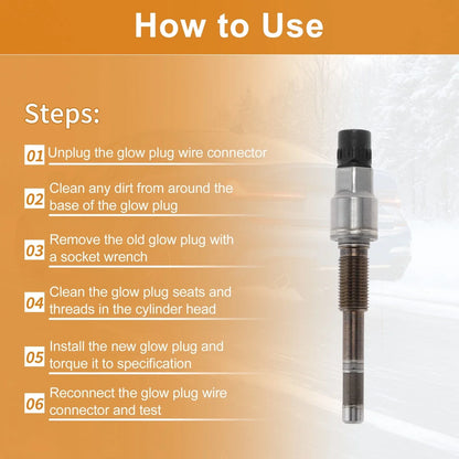 Glow Plug Diesel Glow Plugs Silver Tone Steel 1 Pc