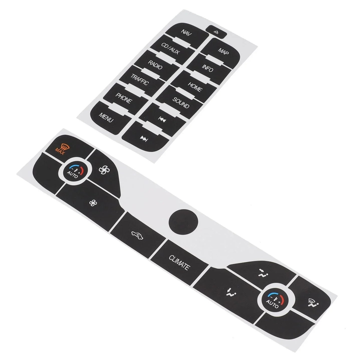 Radio + AC Button Repair Sticker for Ford S-Max (2011–2011)