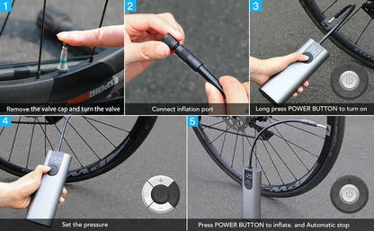 Electric Air Compressor Tire Pump for Portable Bicycle Inflator