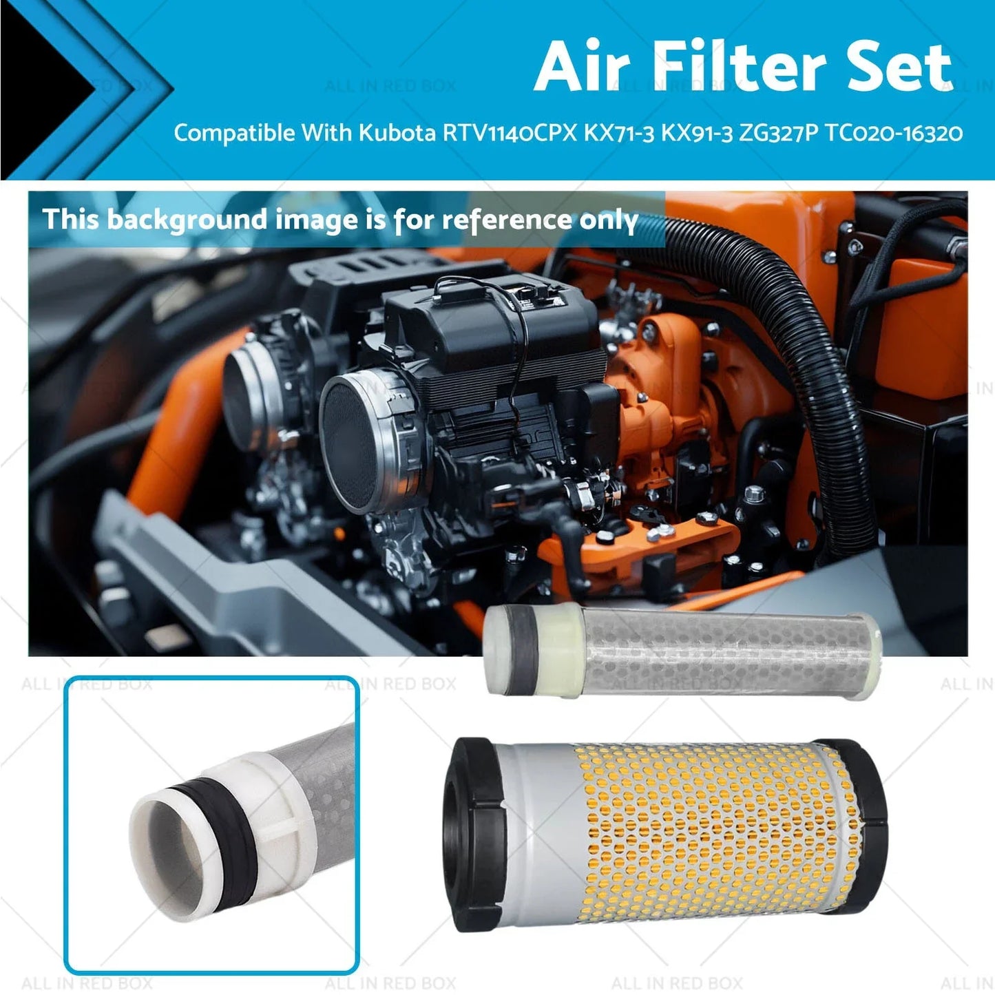 Air Filter Set for Kubota RTV1140CPX KX71-3 KX91-3 ZG327P (No Year Info)