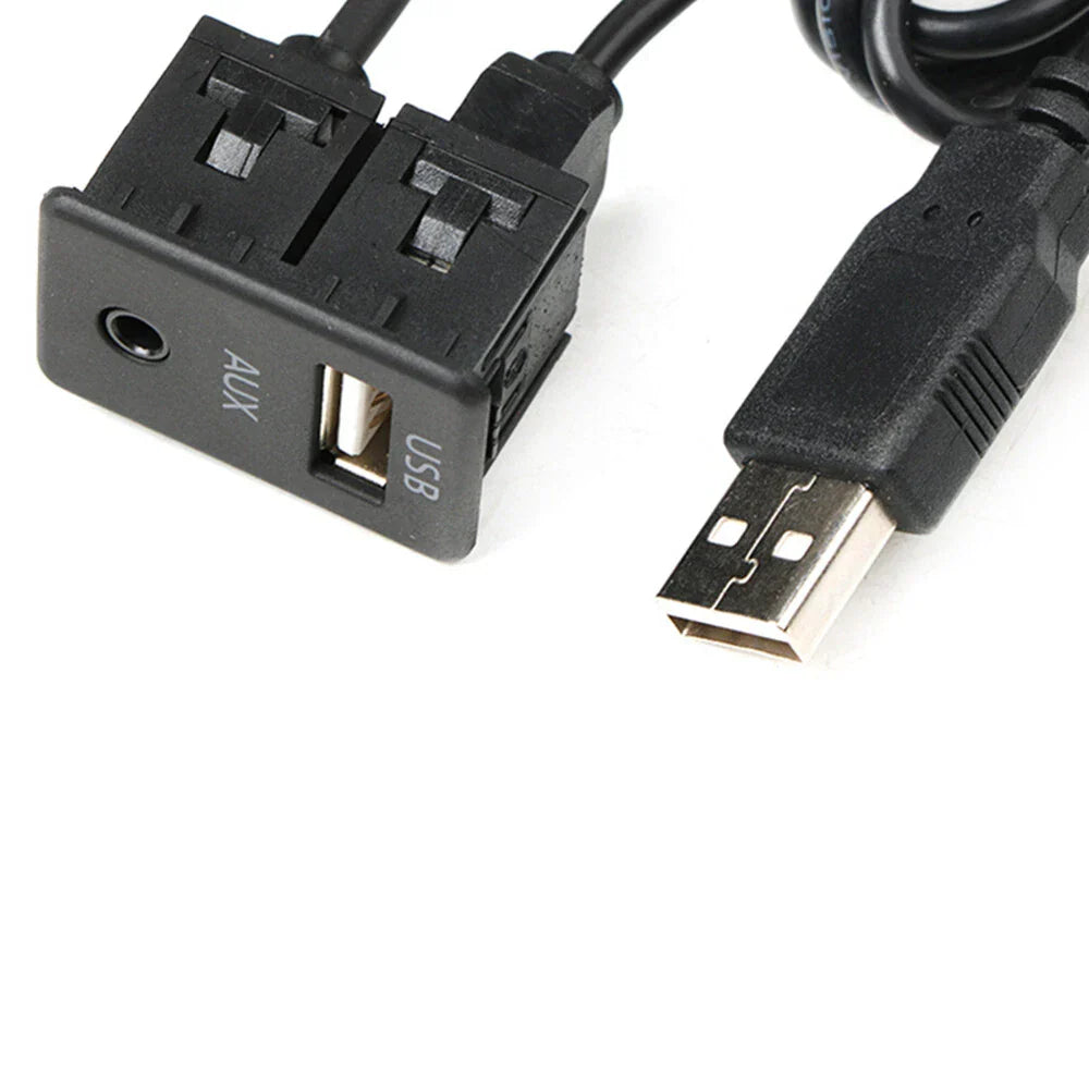 15cm AUX USB Socket Jack Extension Cable Adapter for Universal Car Dash Mount