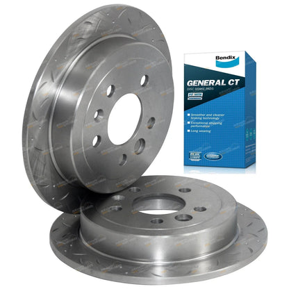Drilled+Slotted Rear Disc Rotors for Ford Falcon (1998-2002)