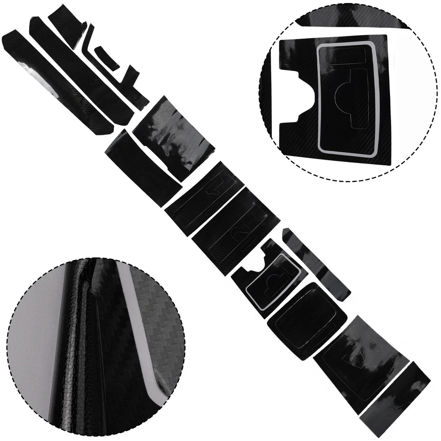 For-Class E W212 Carbon Fiber 5D Pattern Trim Decal for E-Class (2010–2016)