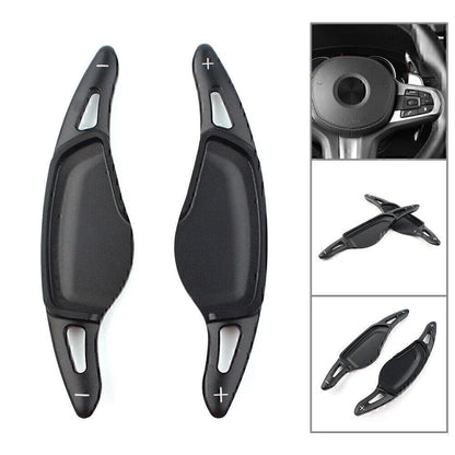 Black Steering Wheel Paddle Shifter Extensions for BMW 5 7 Series X3 X4 X5