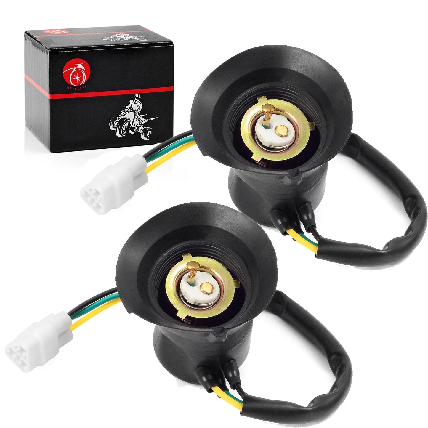 2 x Headlight Socket Cord for Yamaha Kodiak 400 YFM400A (1999–2002)