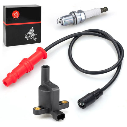 Ignition coil w/Wire Cap & Spark plug for Polaris Ranger 500 (2008–2013)
