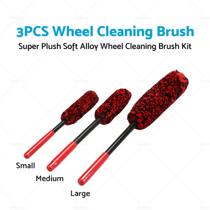 3 x Soft Wheel Cleaning Brushes for Alloy Wheels