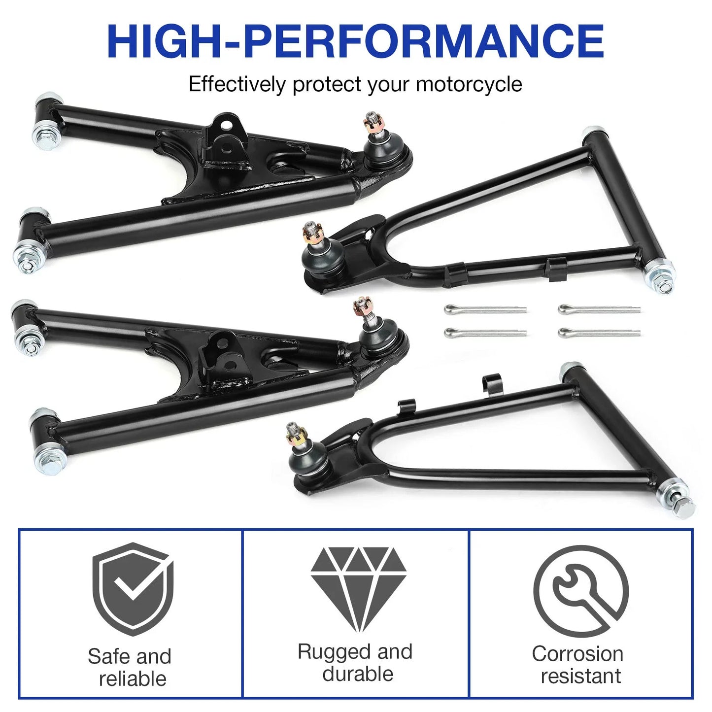 Front Upper and Lower Control A-Arms Set for Yamaha Banshee 350 (1987–2006)