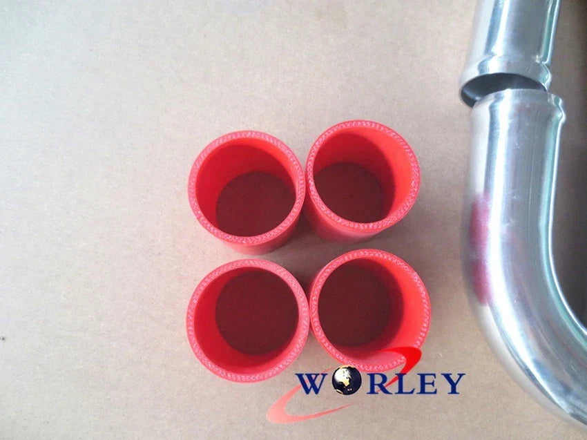2.25" Red Aluminum Universal Intercooler Turbo Piping for Cars