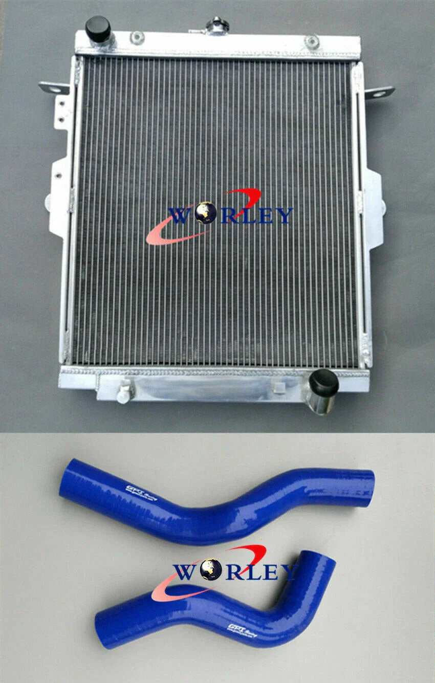 Alloy Radiator + Blue Hose for Toyota Landcruiser HDJ78 HDJ79 HZJ78 HZJ79 (1HZ)