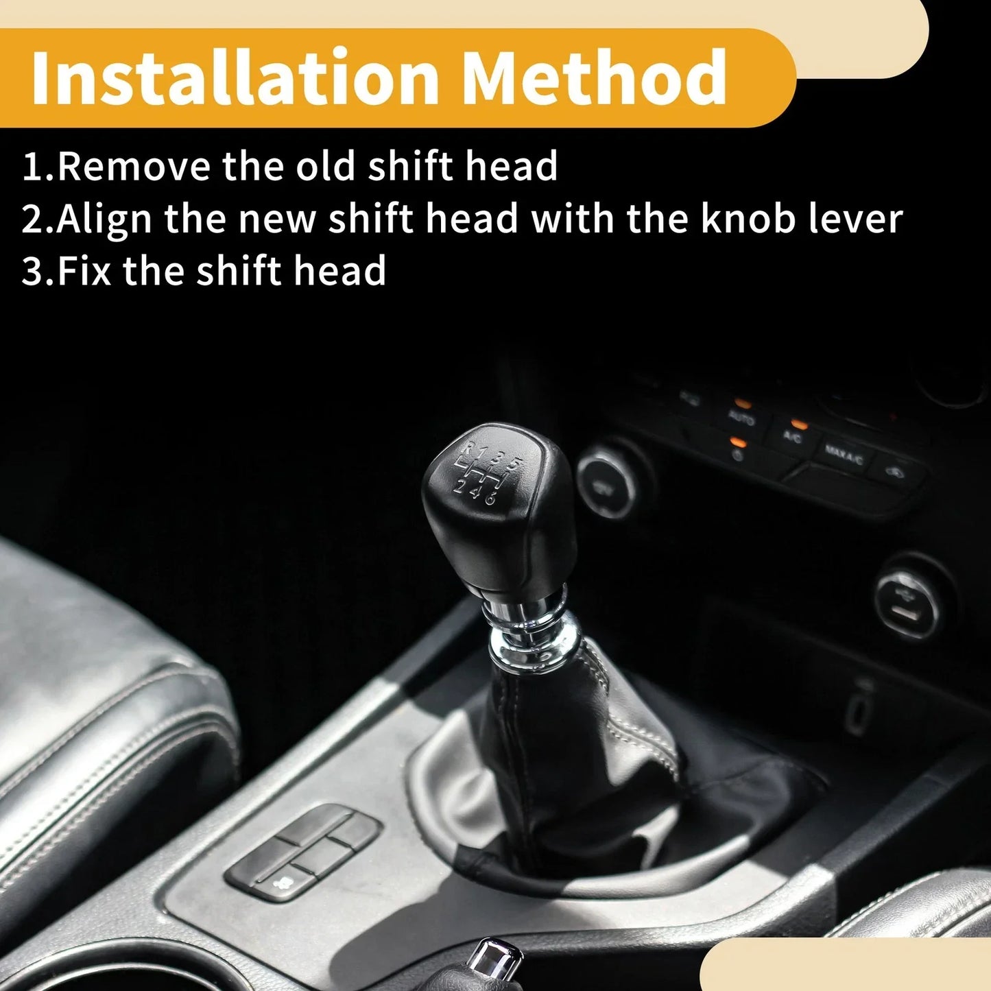 6 Speed Gear Shifter Knob & Cover for Opel Insignia (2008-2015) Faux Leather