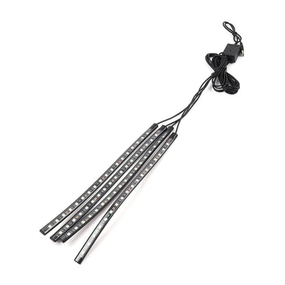 72 LED RGB Remote Control Decorative Foot Lamp for Car (No specific years)