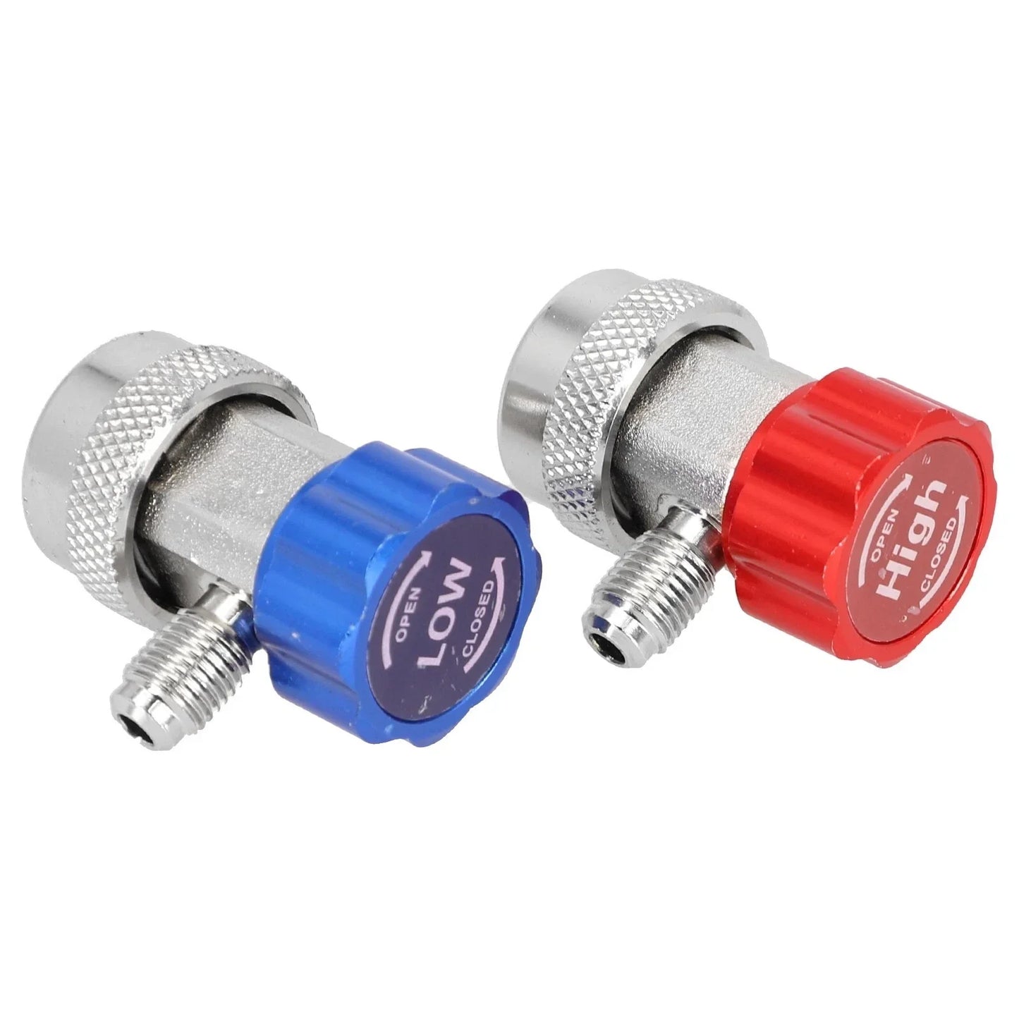 2 x Quick Coupler Adapter Valve Manifold Connector 1/4" High/Low for A/C R134A
