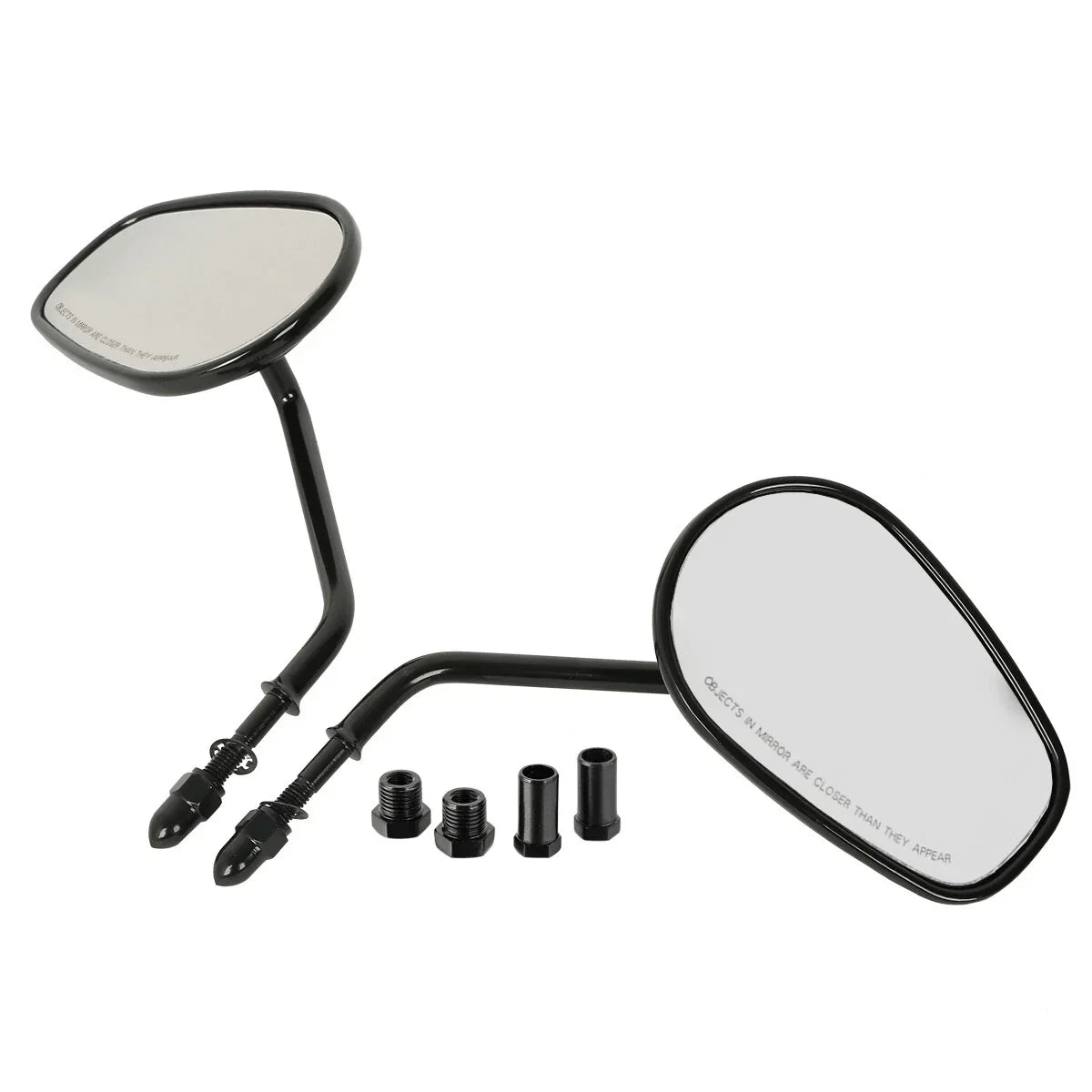 Vivid Black Rear View Mirrors for Harley Touring Sportster 883 1200 Softail