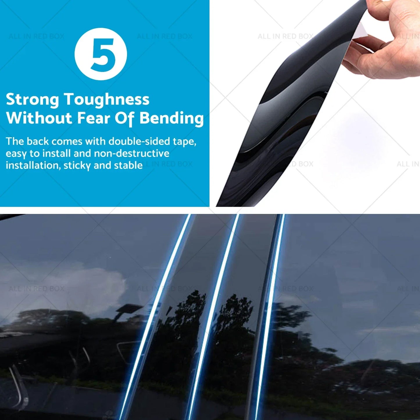 8x Black Pillar Post Covers for Honda Civic Sedan (2012-2015)