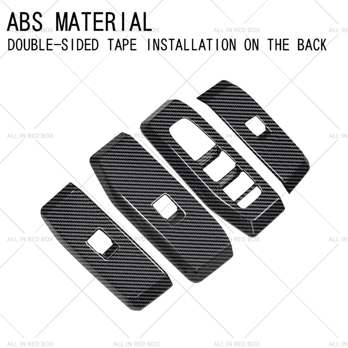 4Pcs Window Lift Panel Trim ABS Carbon Fiber for Toyota Prado LC250 (2024-2025)