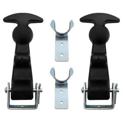 Rubber T Handle Catch Latch Set with Brackets for Car Hood Panel