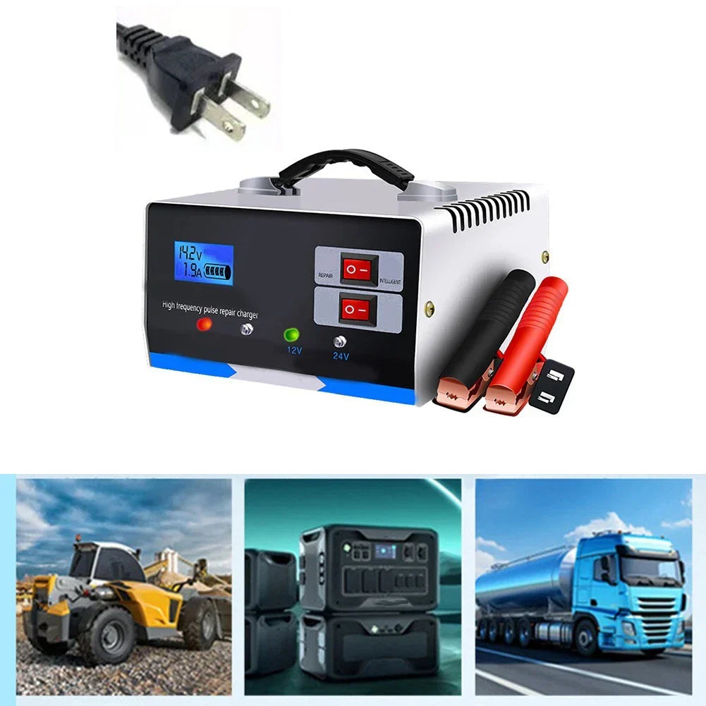 Battery Charger for Automobile with LCD Display