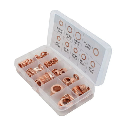200pcs Diesel Injector Copper Seal Washer Installation for Car Marine
