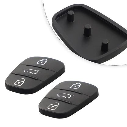 2 x Black Rubber Shell for Hyundai I10 I20 I30 Remote Car Key (3 Buttons)