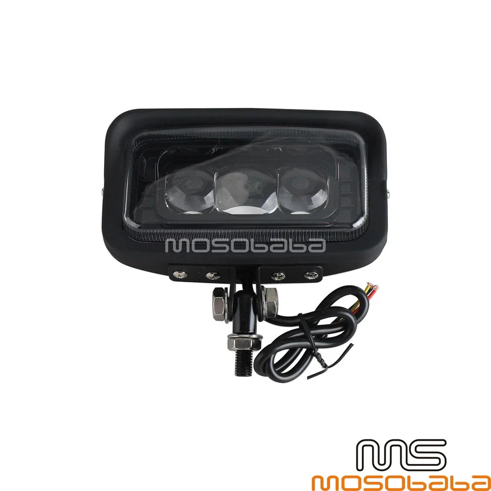 Black Shell LED Custom Headlight w/ Hi/Lo Beam for Harley FLHTC