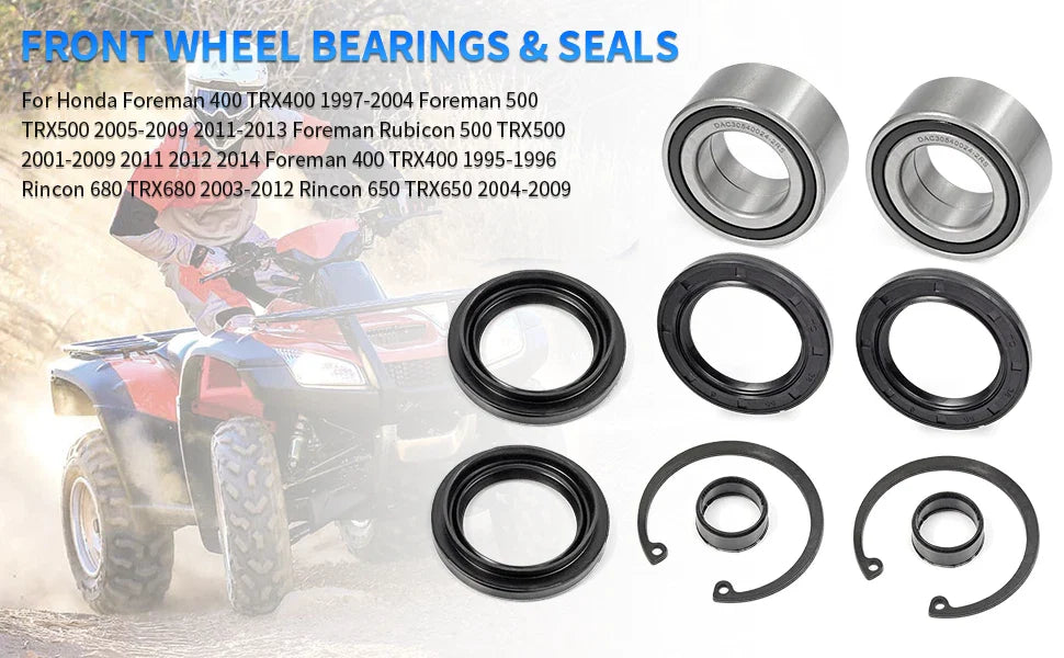 Front Wheel Bearings Seals Honda Foreman 450 TRX450FE/FM/ES/S (1998–2004)
