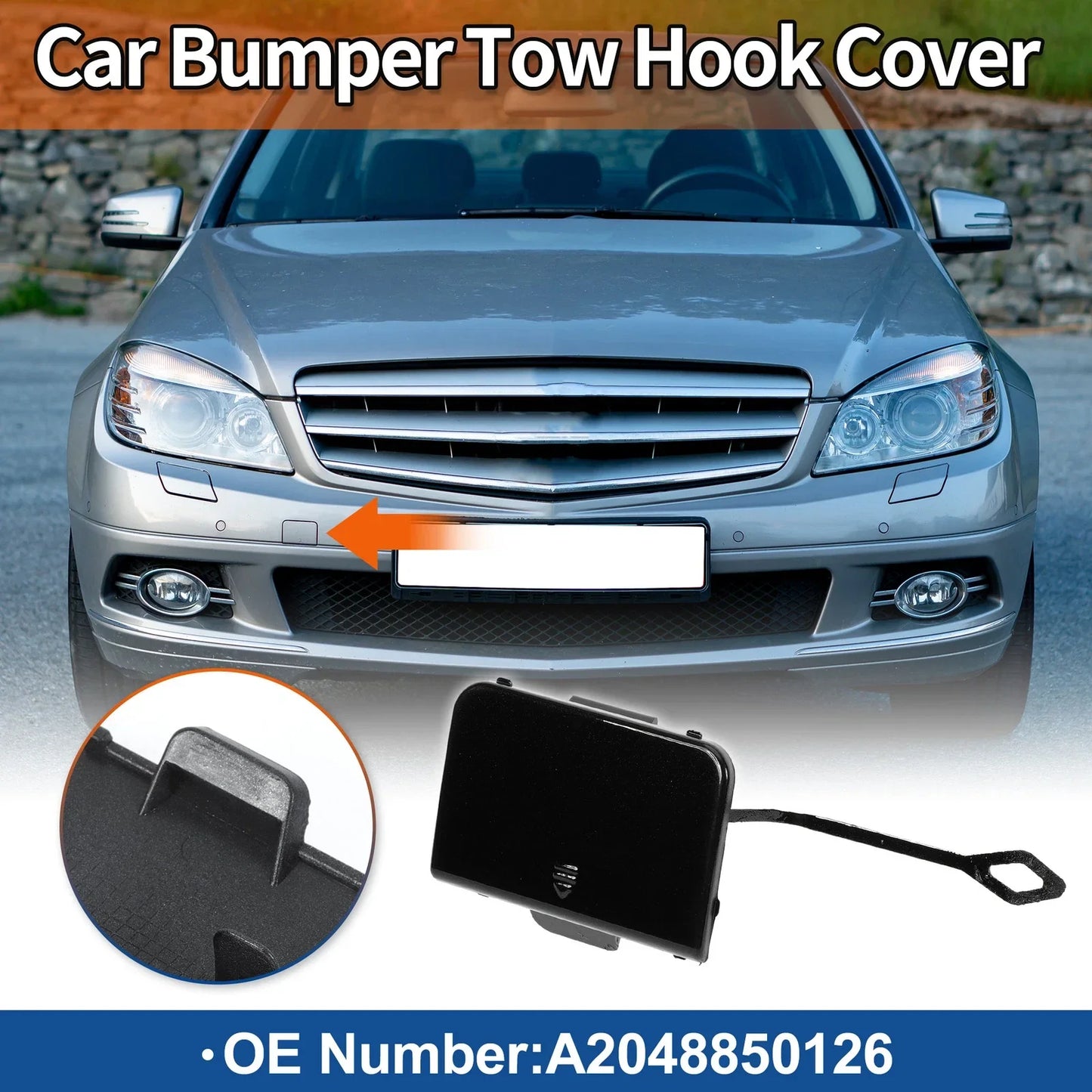 Front Right Tow Hook Cover for Mercedes-Benz C-Class W204 (2007-2014)