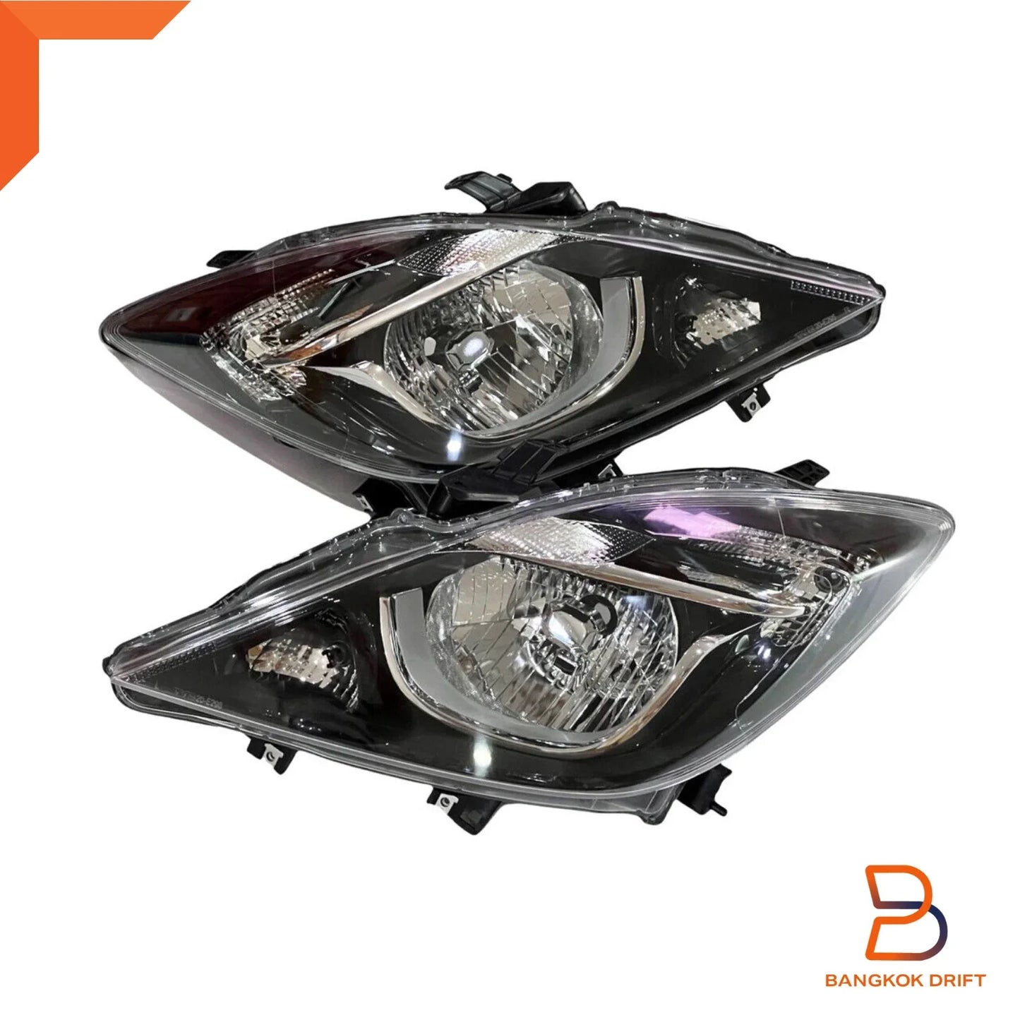 Sport Black Headlight Lamp Assembly Pair for Mazda BT-50 (2012-2019)